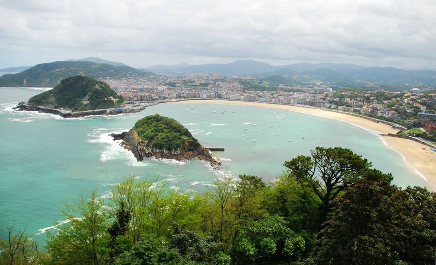 La Concha bay at San Sebastián seen from above